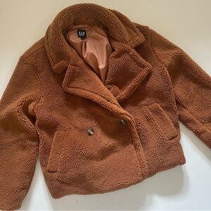 Gap Camel Teddy Sherpa Pea Coat size Large